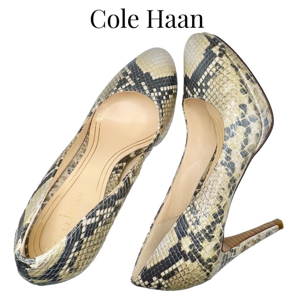 Cole Haan • Chelsea Platform Heels • Python • 7 US • EUC • Dust Bag + Heel Tips - Picture 4 of 16